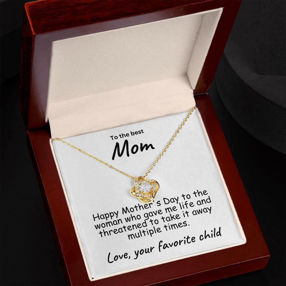 To My Mom Happy Mother's Day Love Knot Necklace