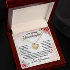 To My Amazing Granddaughter Love Knot Necklace Personalized Message Card