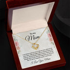 Heartfelt Gift for Mom Love Knot Necklace with Message Card Gift Box