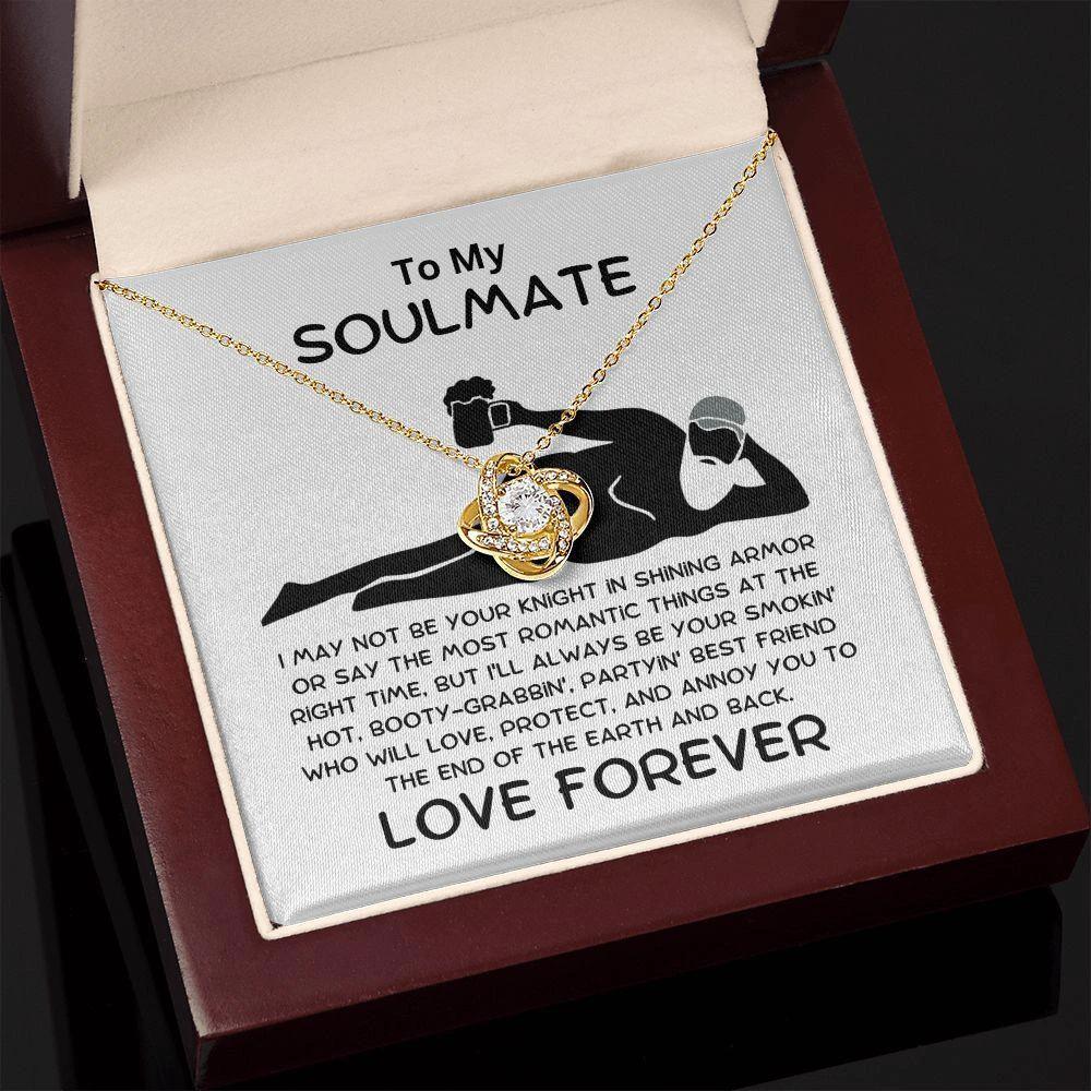 Gift for Soulmate - Smokin' Hot - Knight in Shining Armor - Love Knot Pendant Necklace