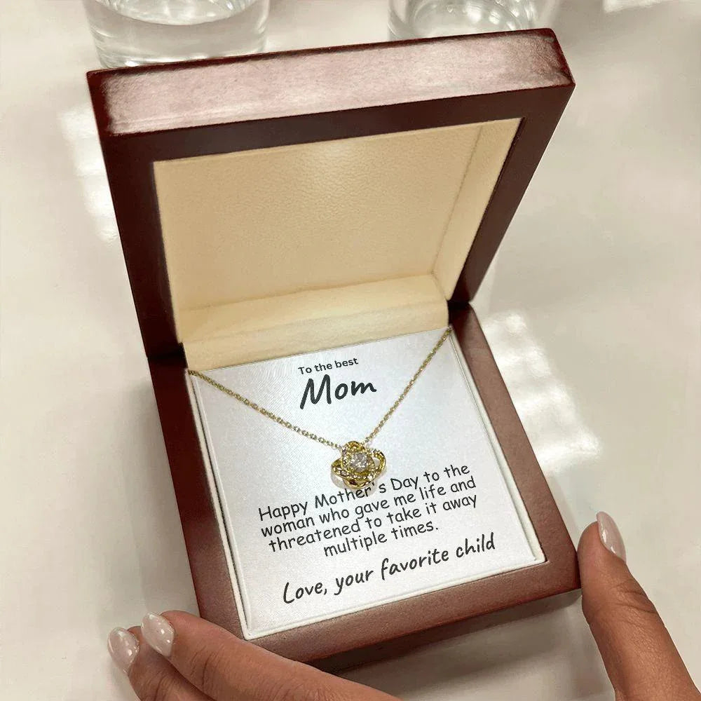 To My Mom Happy Mother's Day Love Knot Necklace