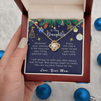 Daughter Necklace Christmas Message Card Gift Box Love Mom Friend for Life