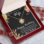 Birthday Gift for Wife CZ Love Knot Pendant Necklace with Message Card