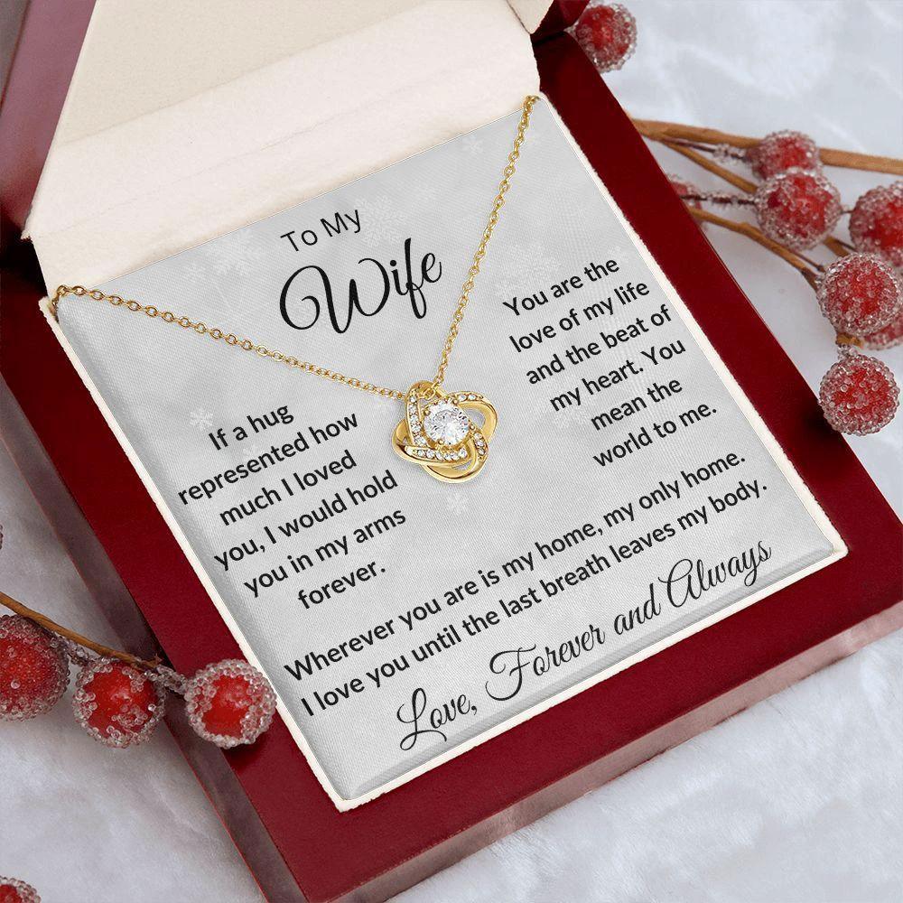 To My Wife - My Last Breath - Love Knot Necklace and Gift Box