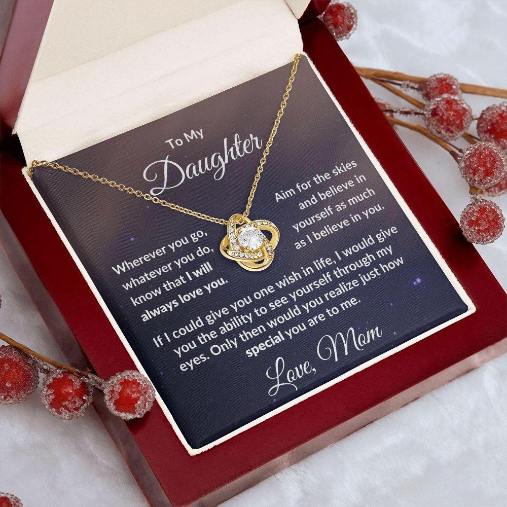 Gift for Daughter from Mom - I Believe in You - Love Knot Message Card Gift Box