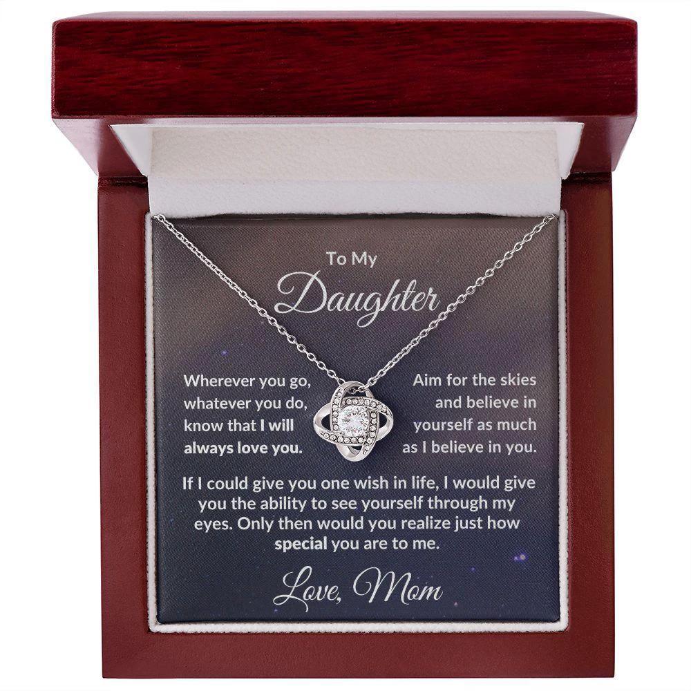 Gift for Daughter from Mom - I Believe in You - Love Knot Message Card Gift Box