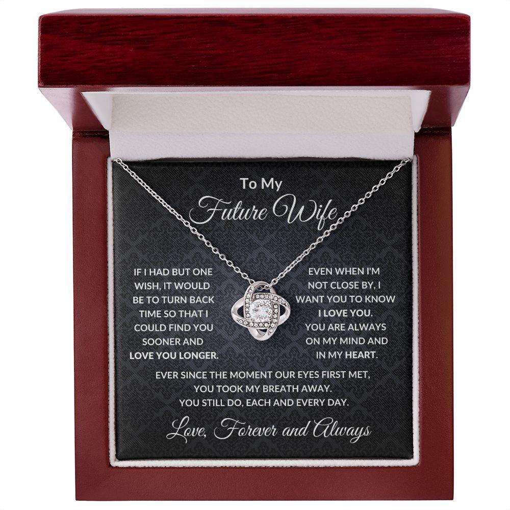 To My Future Wife - Always On My Mind - Love Knot Necklace with Message Card Gift Box - Mallard Moon Gift Shop