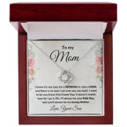 Gift for Mom from Son Love Knot Necklace with Message Card Gift Box