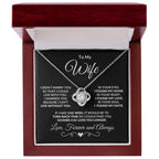 To My Wife - I Can't Live without You - Love Knot Pendant Necklace