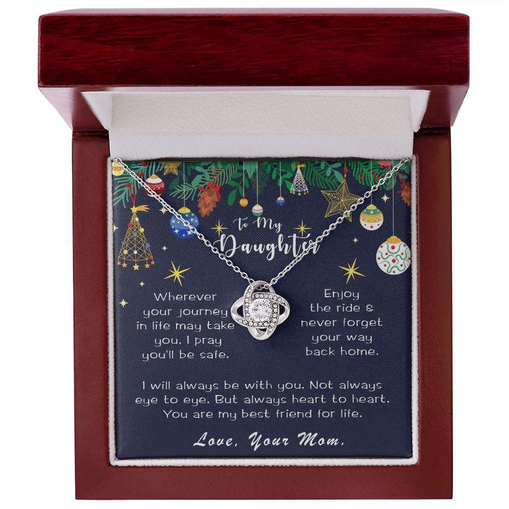 Daughter Necklace Christmas Message Card Gift Box Love Mom Friend for Life