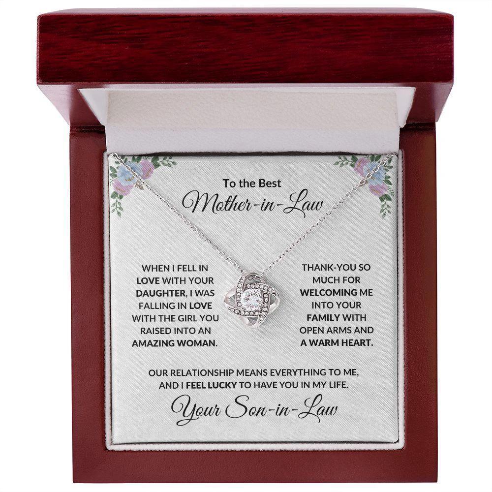 Mother-in-Law Personalized Gift Love Knot Necklace from Son-in-Law