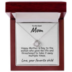 To My Mom Happy Mother's Day Love Knot Necklace
