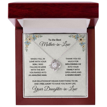 Gift for Mother-in-Law Love Knot Necklace from Daughter-in-Law - Mallard Moon Gift Shop