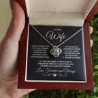 To My Wife - I Can't Live without You - Love Knot Pendant Necklace