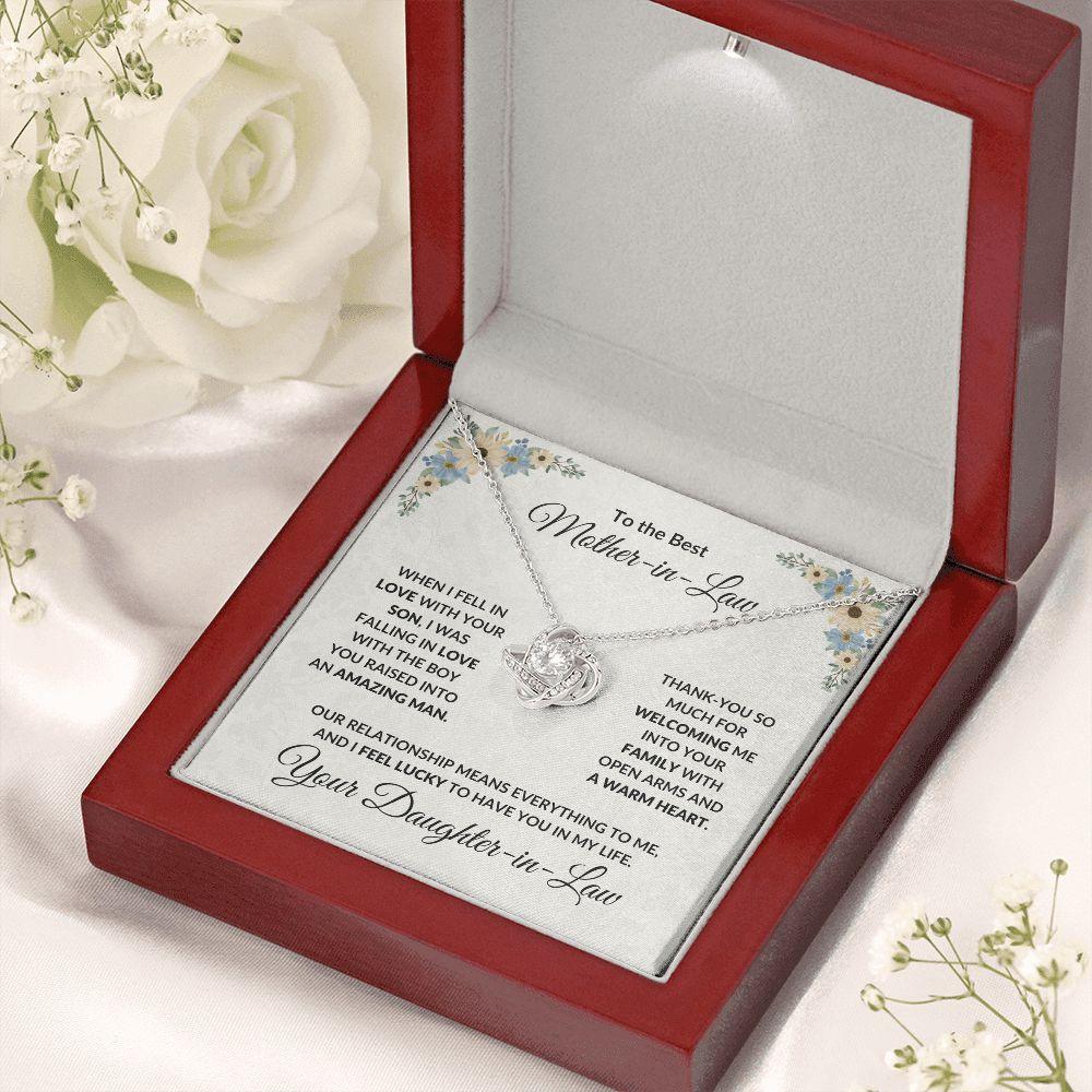 Gift for Mother-in-Law Love Knot Necklace from Daughter-in-Law - Mallard Moon Gift Shop