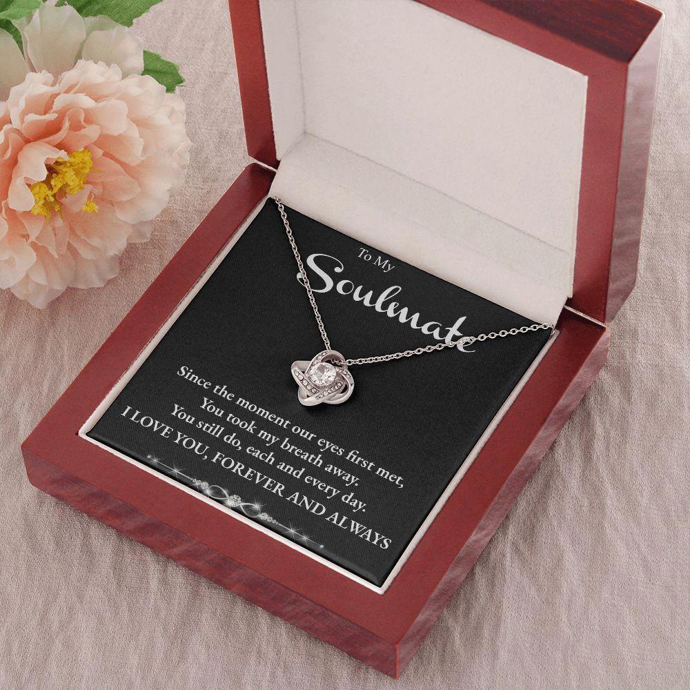 Soulmate You Took My Breath Away Love Forever and Always Pendant Necklace