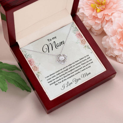 Heartfelt Gift for Mom Love Knot Necklace with Message Card Gift Box - Mallard Moon Gift Shop
