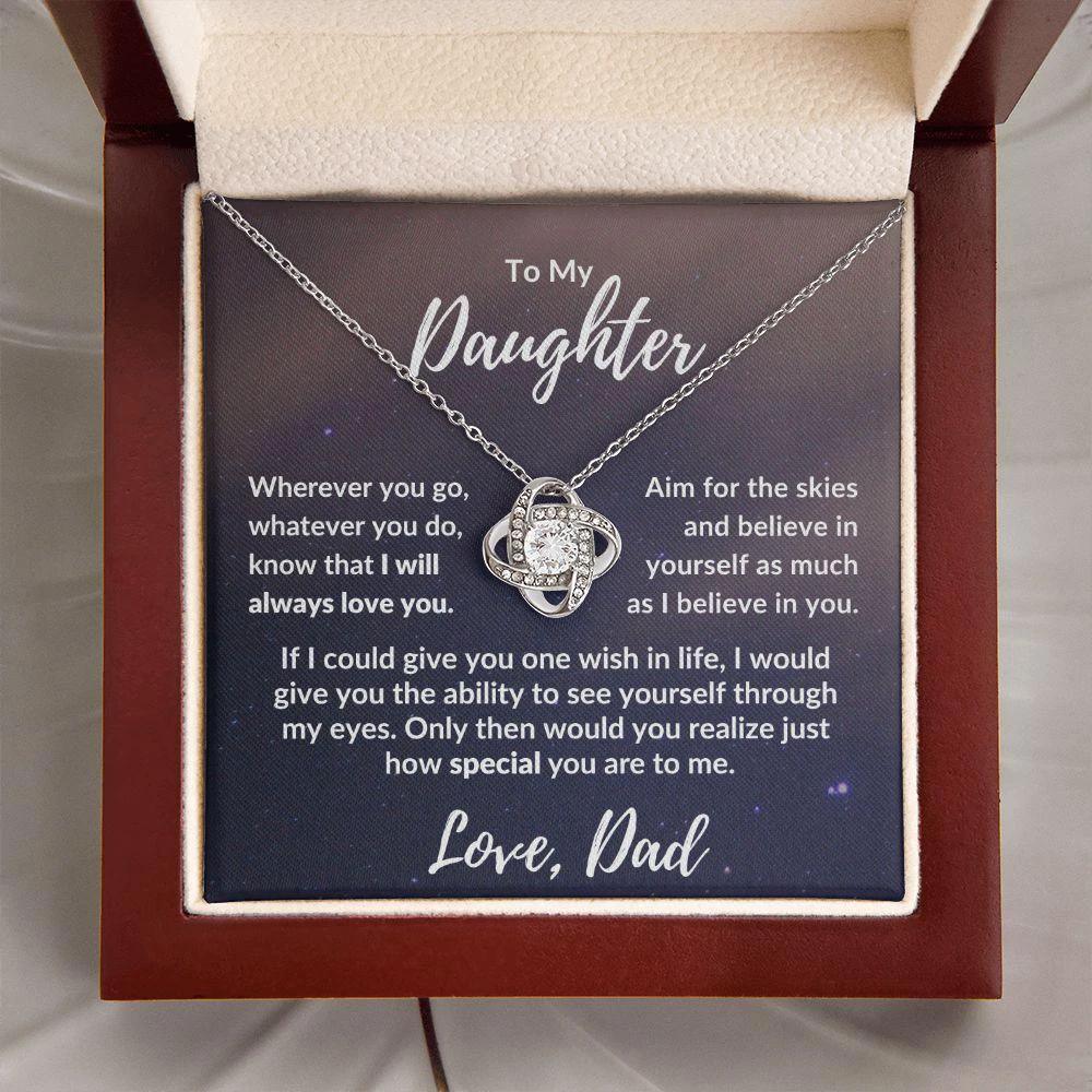 To My Daughter From Dad - I Believe in You - Love Knot Message Card Gift Box