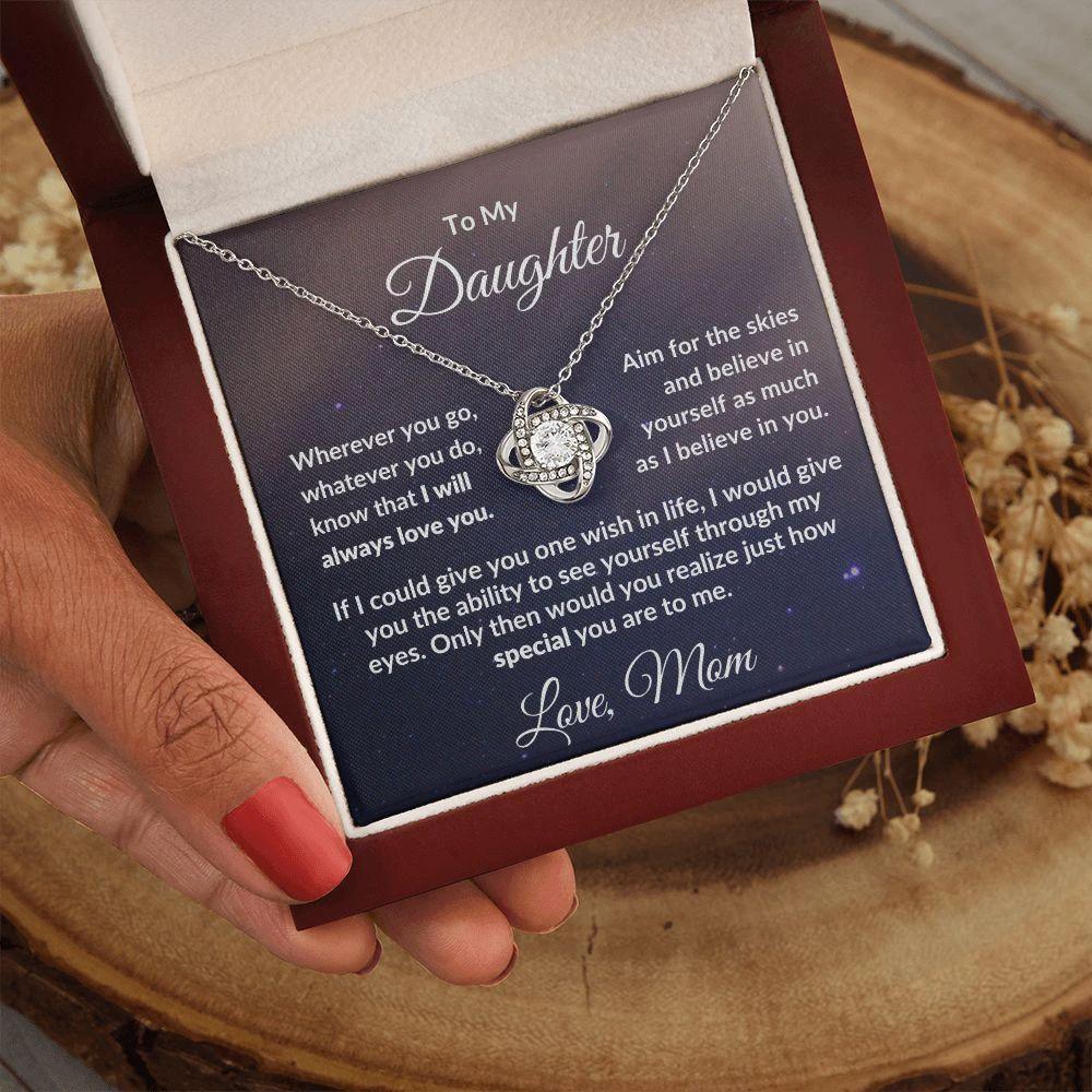 Gift for Daughter from Mom - I Believe in You - Love Knot Message Card Gift Box