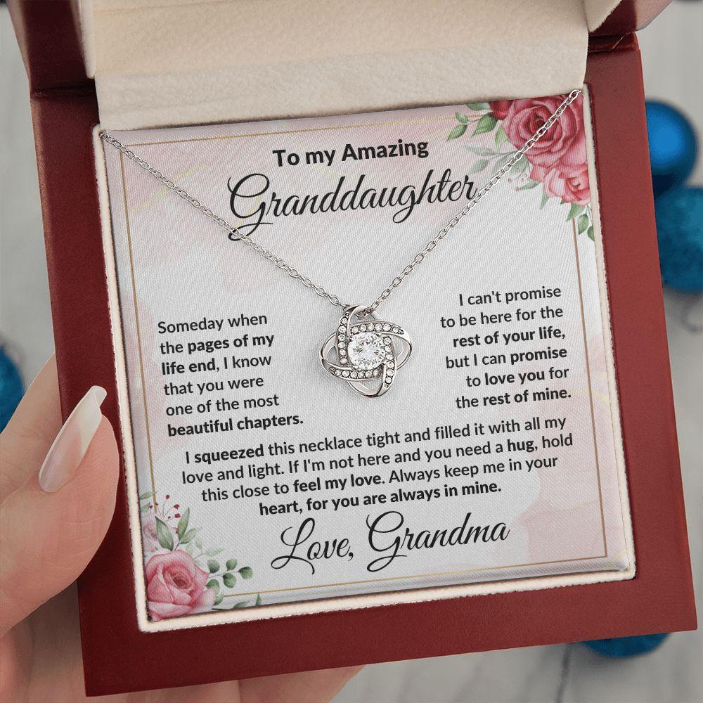 To My Amazing Granddaughter Love Knot Necklace - Mallard Moon Gift Shop
