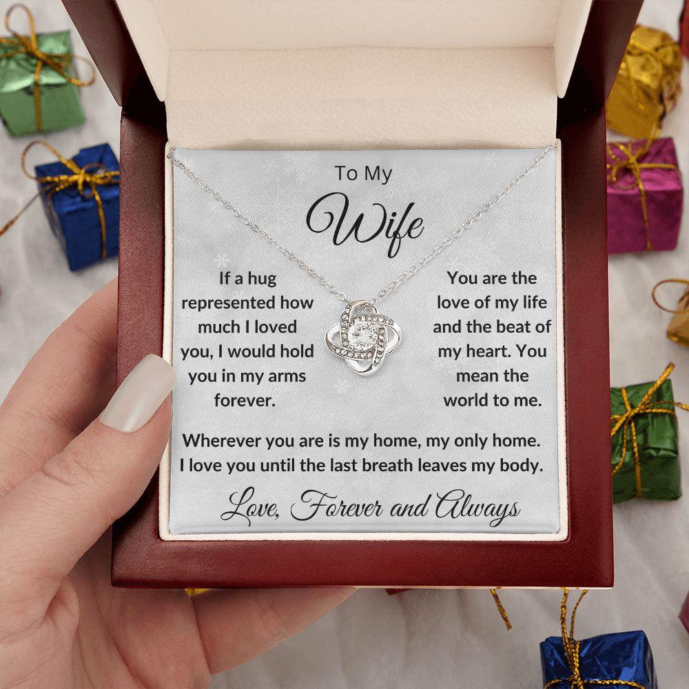 To My Wife - My Last Breath - Love Knot Necklace and Gift Box - Mallard Moon Gift Shop