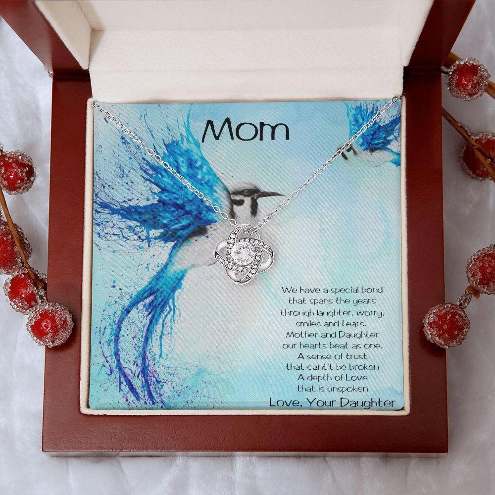 Gift for Mom from Daughter Love Knot Pendant Necklace