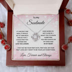 To My Soulmate - Always in My Heart - Love Knot Necklace with Message Card and Gift Box