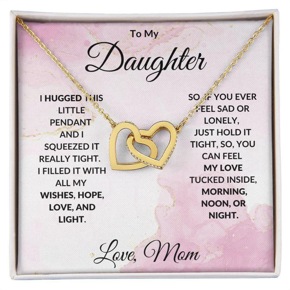To My Daughter Wishes Interlocking Hearts Necklace