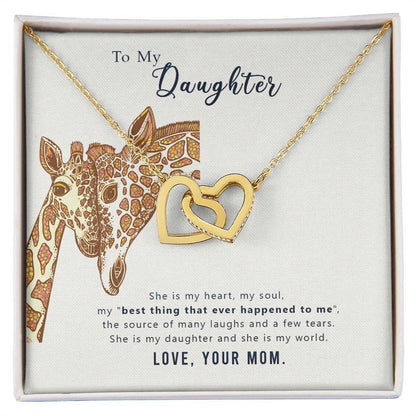 To My Daughter Heart and Soul Interlocking Hearts Necklace - Mallard Moon Gift Shop