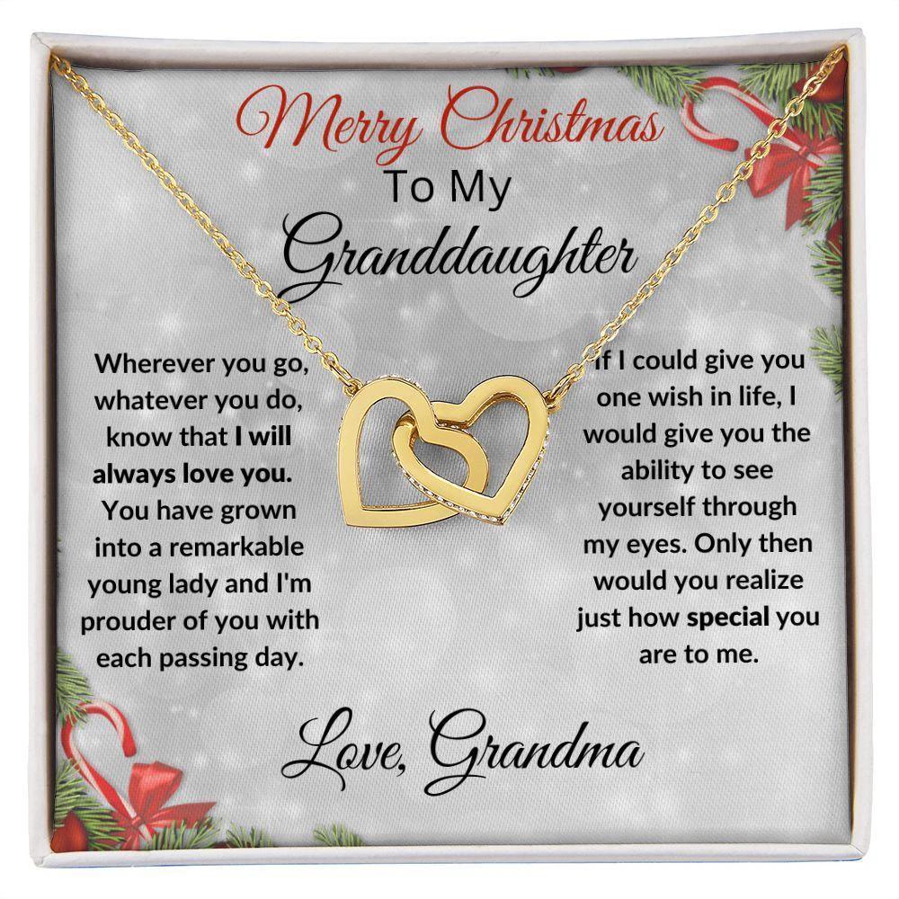 Christmas Gift for Granddaughter Interlocking Hearts Pendant Necklace