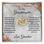 Christmas Gift for Granddaughter Interlocking Hearts Pendant Necklace