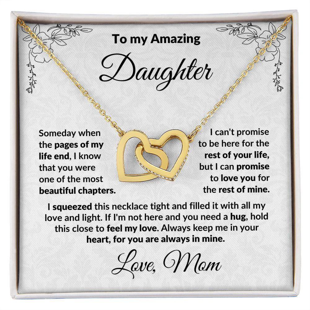To My Amazing Daughter - I Promise You - Interlocking Hearts Necklace