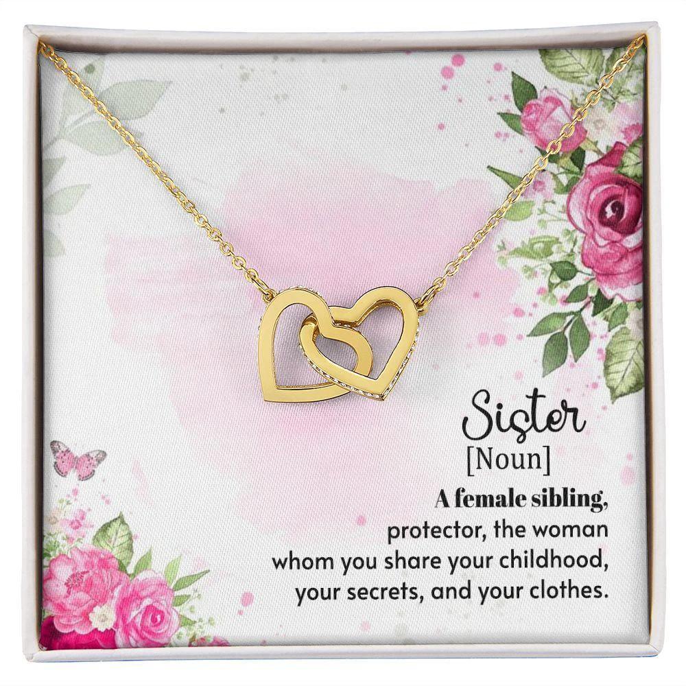 Gift for Sister Interlocking Hearts Necklace
