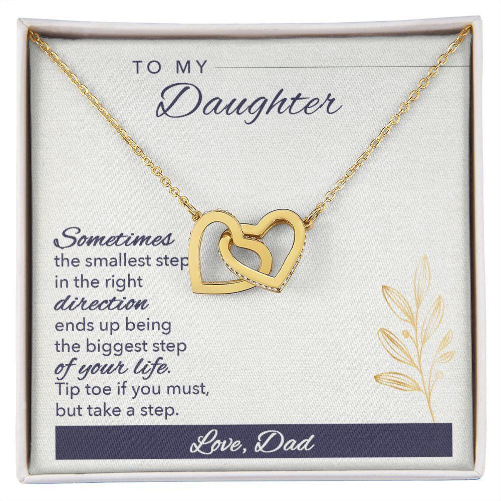 Gift for Daughter Love Dad Interlocking Hearts Necklace