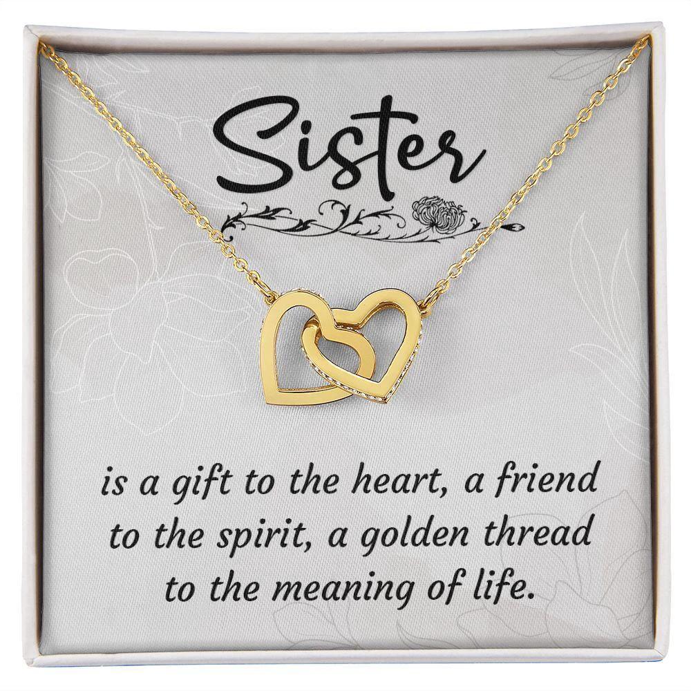 A Sister is a Gift Interlocking Hearts Necklace