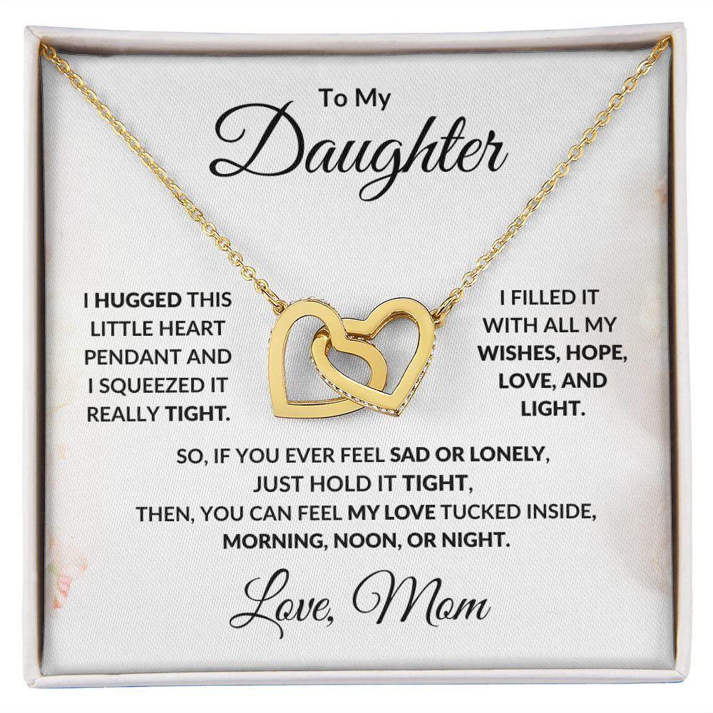 Gift for Young Daughter Hugs Interlocking Hearts Necklace