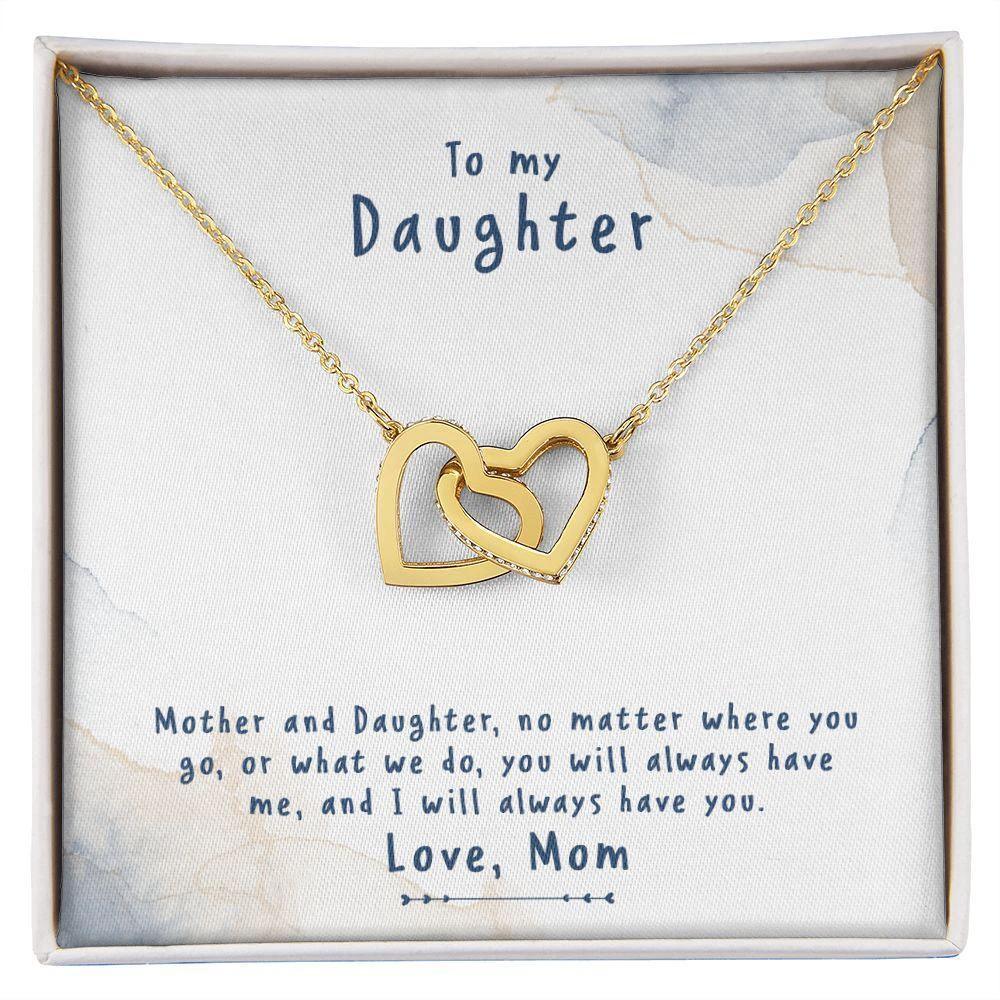 Mother and Daughter Gift Interlocking Hearts Necklace