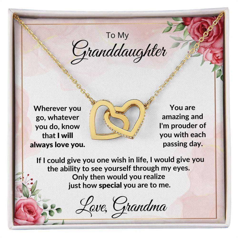 Gift for Amazing Granddaughter Interlocking Hearts Necklace