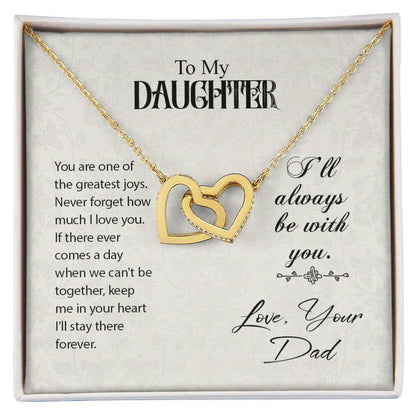 To My Daughter - Greatest Joy - Interlocking Hearts Necklace - Mallard Moon Gift Shop
