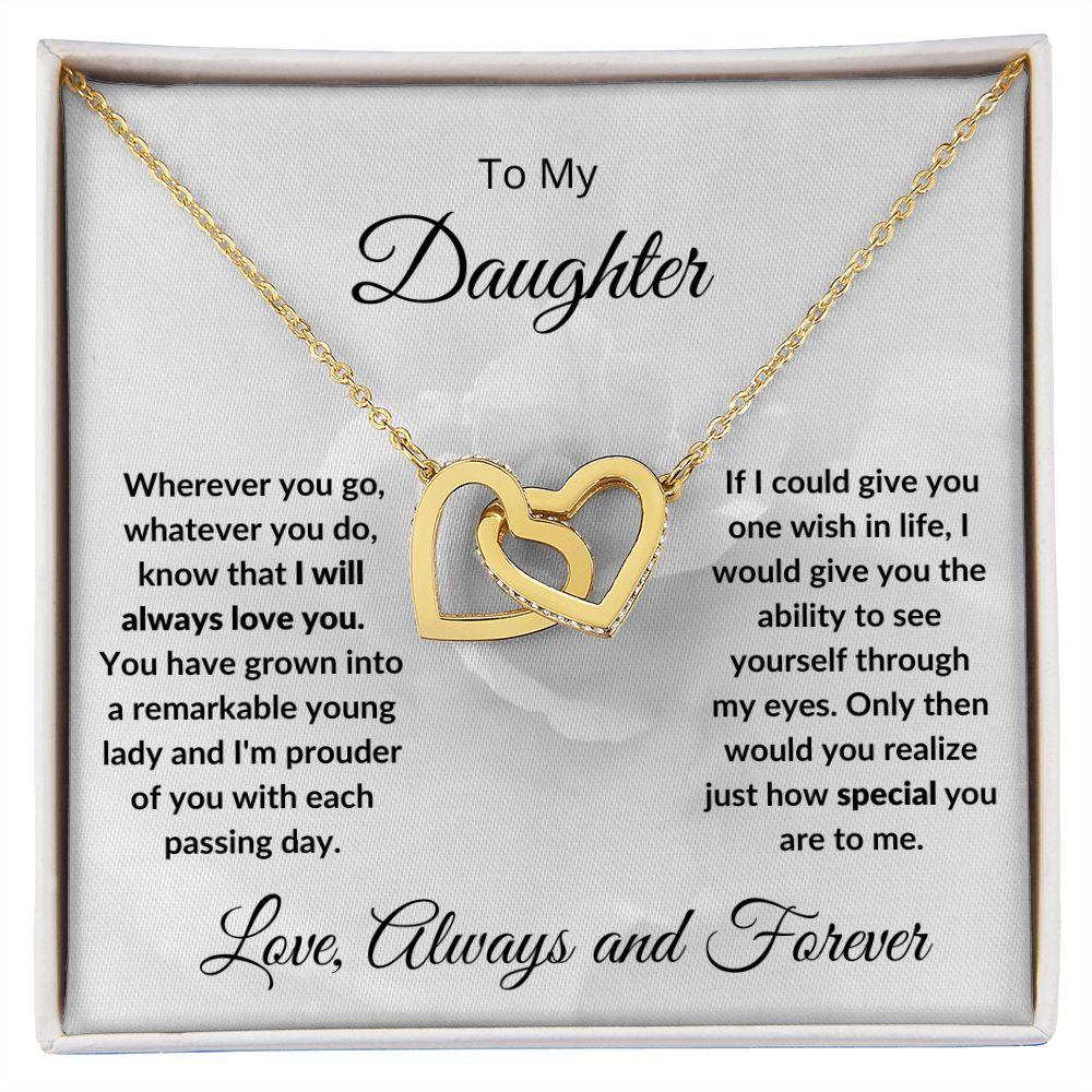 Gift for Daughter - I Will Always Love You - Hearts Pendant Necklace - Mallard Moon Gift Shop