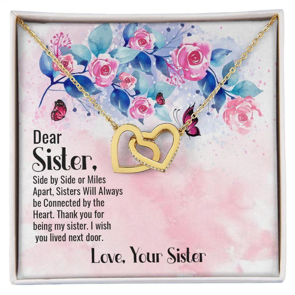 Dear Sister Interlocking Hearts Necklace