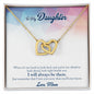 Gift for Daughter - I Will Always Be There - Interlocking Hearts Necklace - Mallard Moon Gift Shop