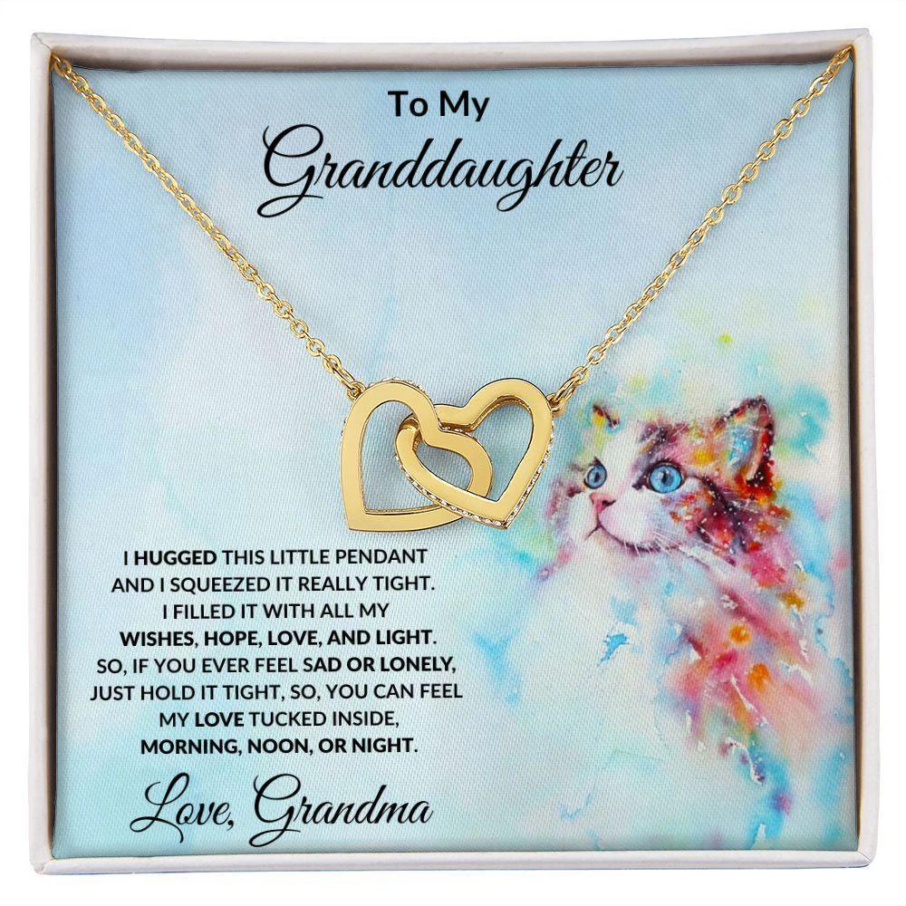 To My Granddaughter Hugs from Grandma Necklace