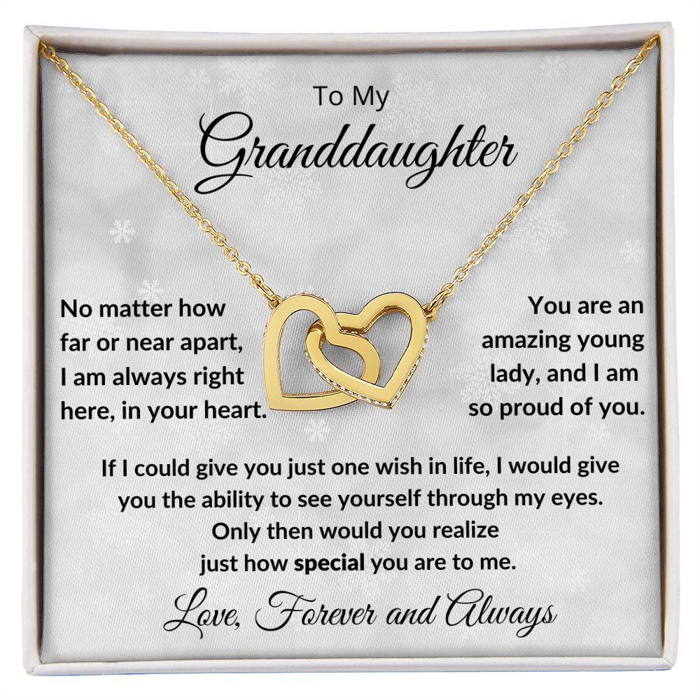 Gift for Granddaughter - Special to Me - Interlocking Hearts Necklac - Mallard Moon Gift Shop