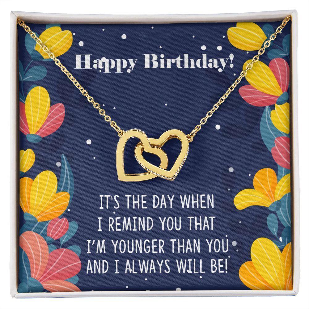 Siblings Birthday Interlocking Hearts Necklace