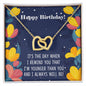 Siblings Birthday Interlocking Hearts Necklace - Mallard Moon Gift Shop