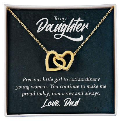 To My Daughter Gift From Dad Interlocking Hearts Necklace - Mallard Moon Gift Shop