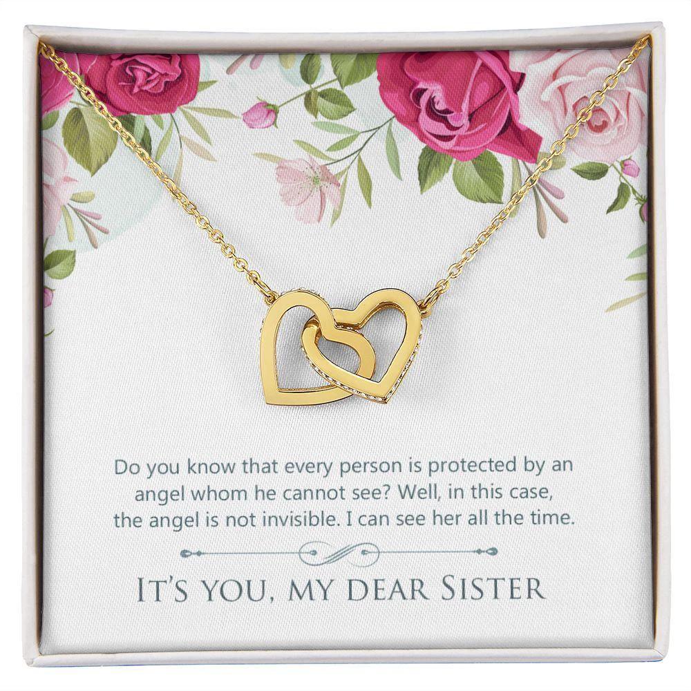 Gift for Sister Interlocking Hearts Necklace