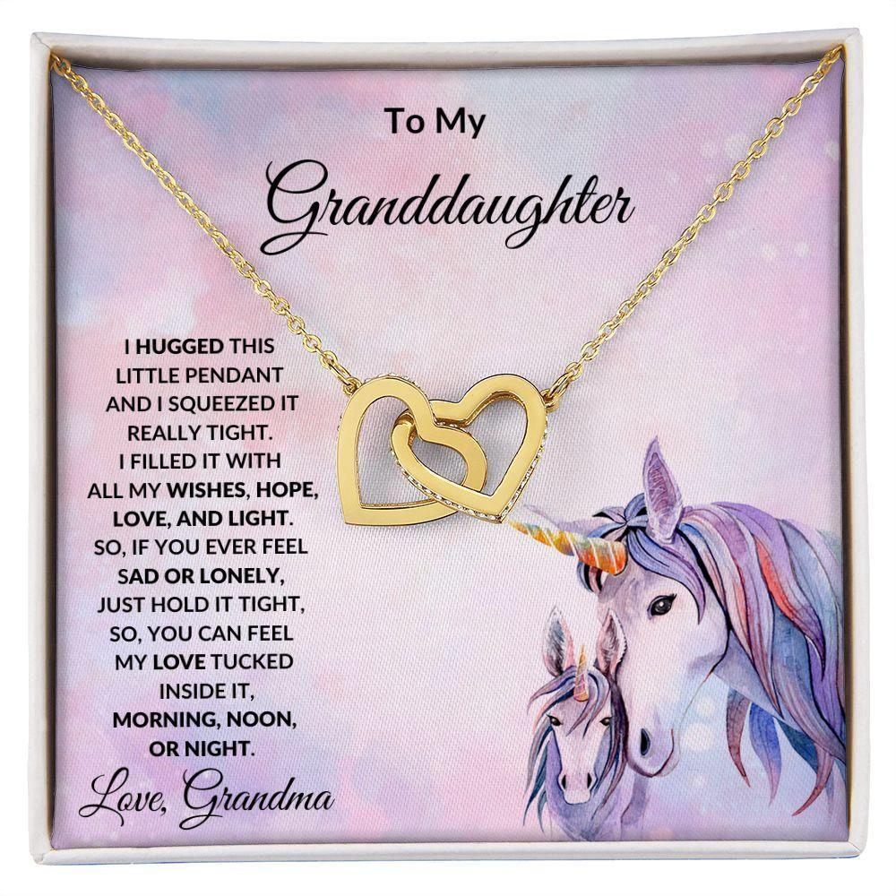 To My Granddaughter Love and Light Hearts Necklace