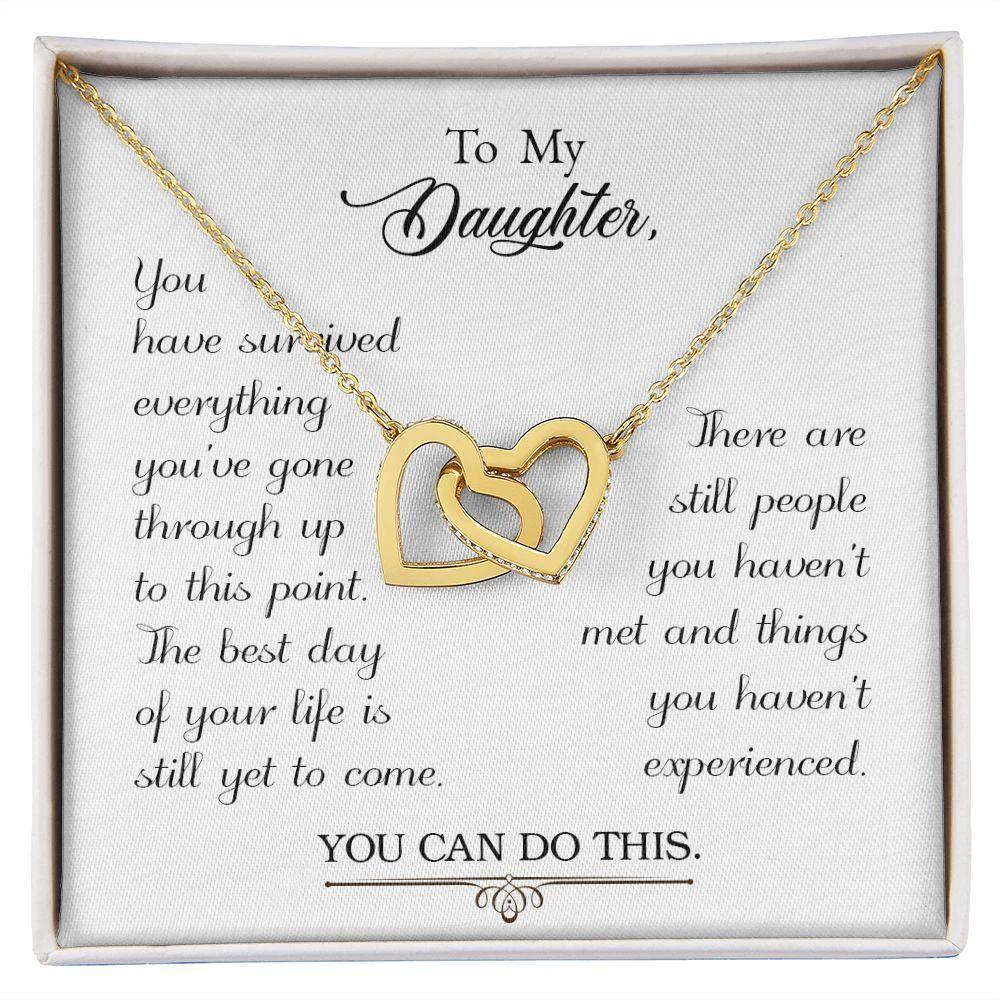 To my Daughter-You Can Do This - Interlocking Hearts Necklace
